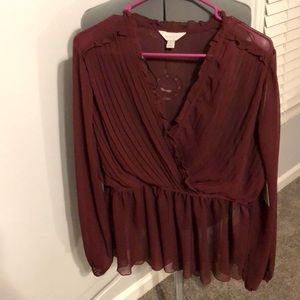 Beautiful sheer blouse perfect for the holidays!